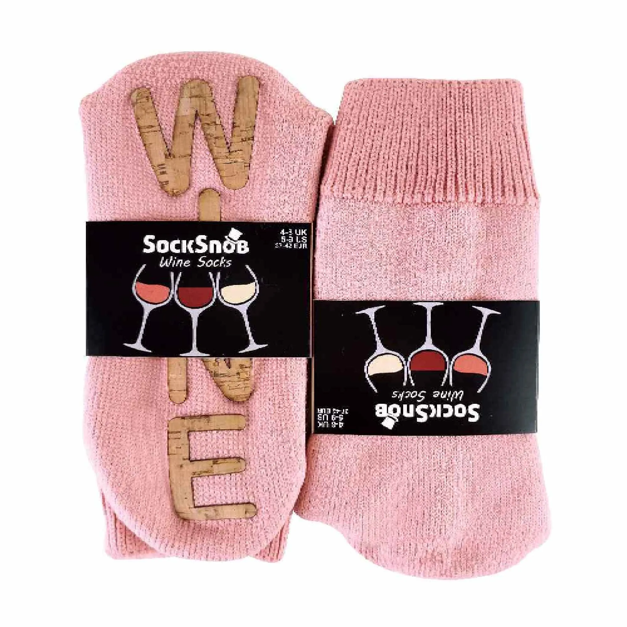 1 Pack Ladies Novelty Wine Slipper Socks with Cork Grips