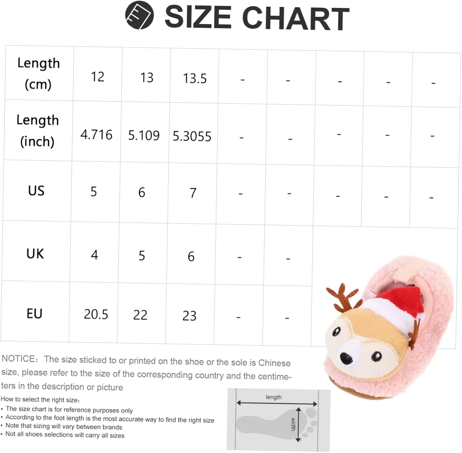 1 Pair reindeer baby shoes newborn crib house shoes newborn plush shoes infant slipper baby shower toddler soft sole toddler cot Baby Cotton Shoes floor shoes indoor