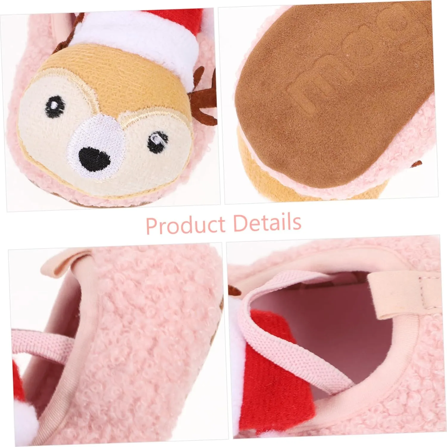 1 Pair reindeer baby shoes newborn crib house shoes newborn plush shoes infant slipper baby shower toddler soft sole toddler cot Baby Cotton Shoes floor shoes indoor
