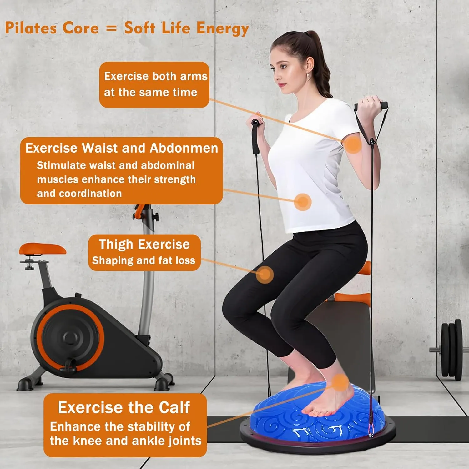 1500LBS Half Exercise Ball Trainer-Balance Ball | Core Ball for Exercise-Balance Ball Trainer,Therapy Ball,Full Body Medicine Workout and Yoga&Pilates - for Home Gym Workouts