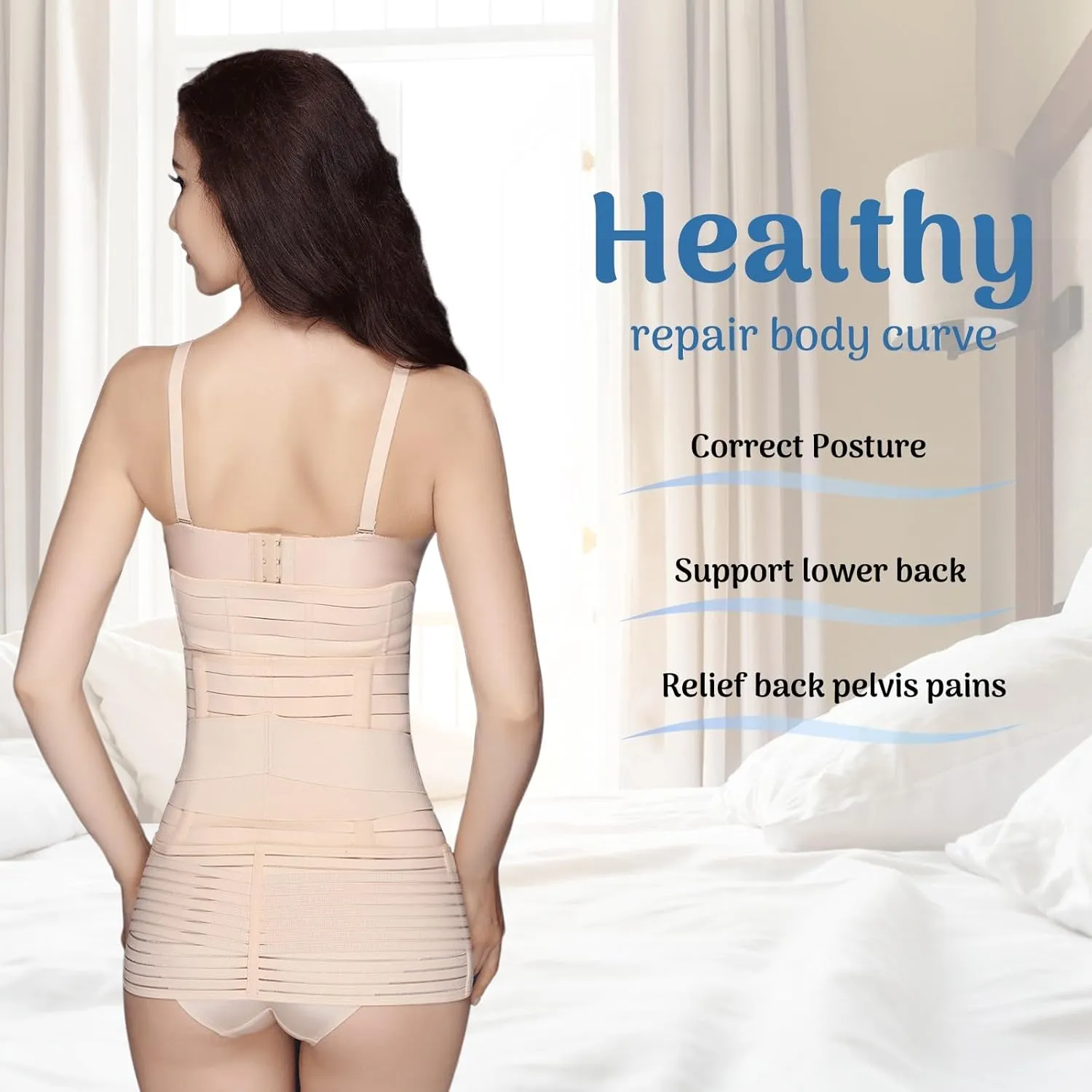 3 in 1 Postpartum Pregnant Women Waist Support Recovery Belly/Waist/Pelvis Belt C Section Postpartum Belly Wrap Band Corset waist trainer(Black, Large)