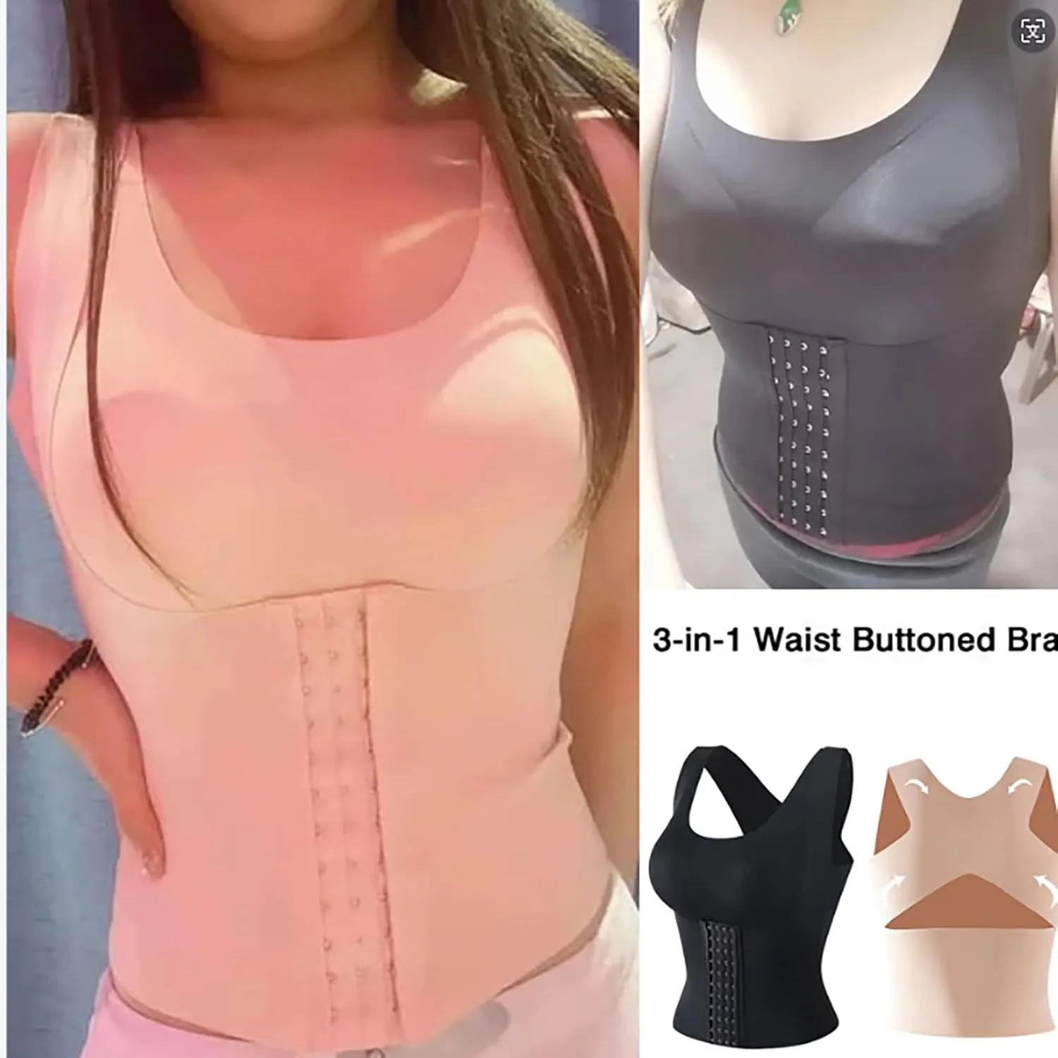 3 in 1 Waist Trainer Bra for Women, Brachom Bra Belly Fat, Brachom Waist Trainer Bra, 3-in-1 Waist Trainer Bra