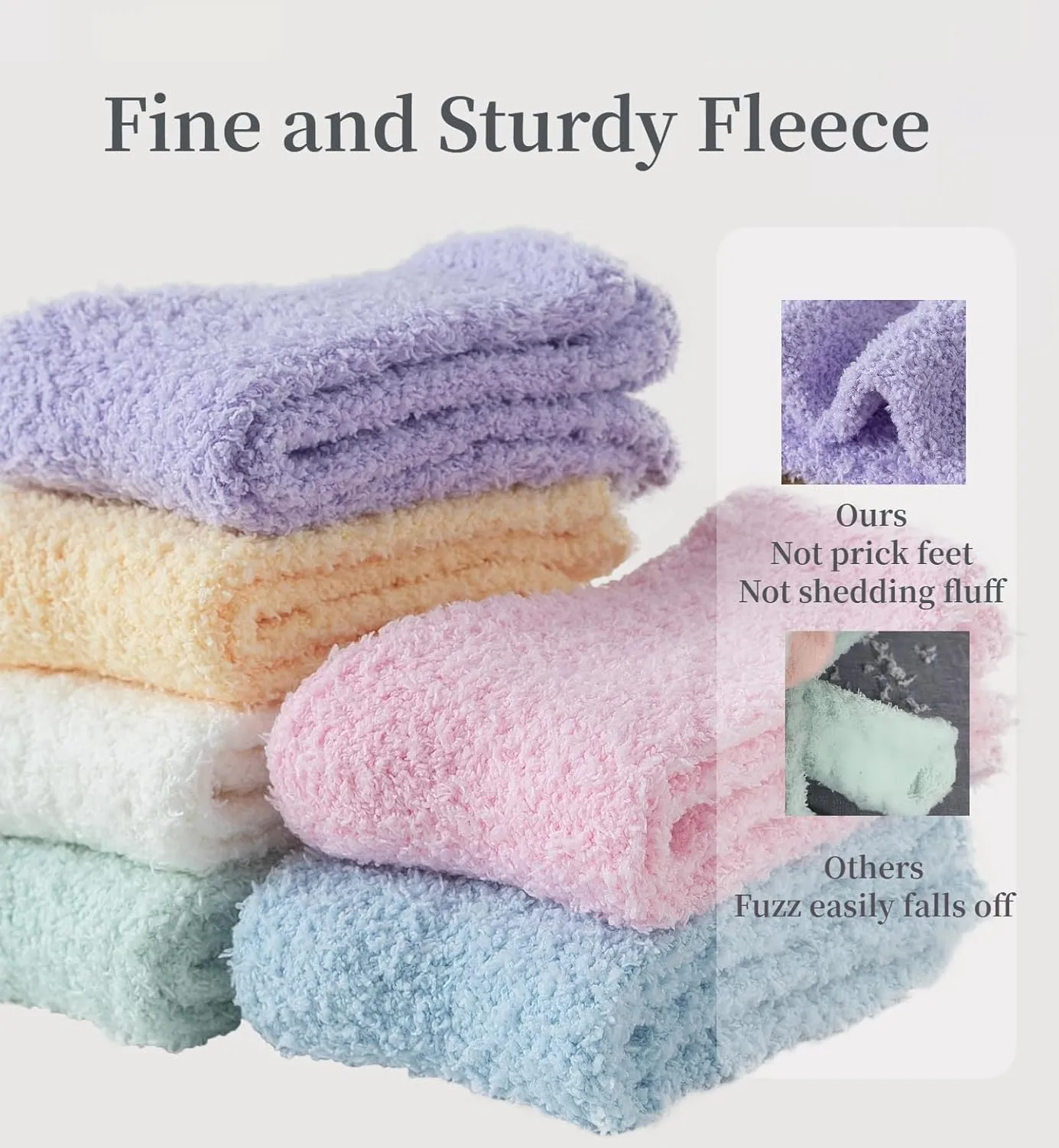 6 Pairs Fuzzy Socks For Women Soft Home Slipper Socks Fluffy Sleeping Socks don't Shed Lint