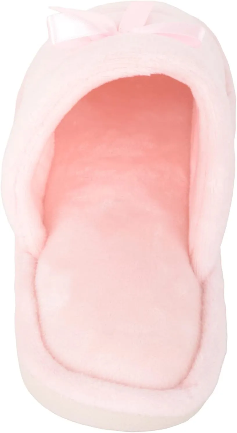 ABSOLUTE FOOTWEAR Womens Easy Slip On Winter Mule Slipper with Cushioned Insock and Bow Design