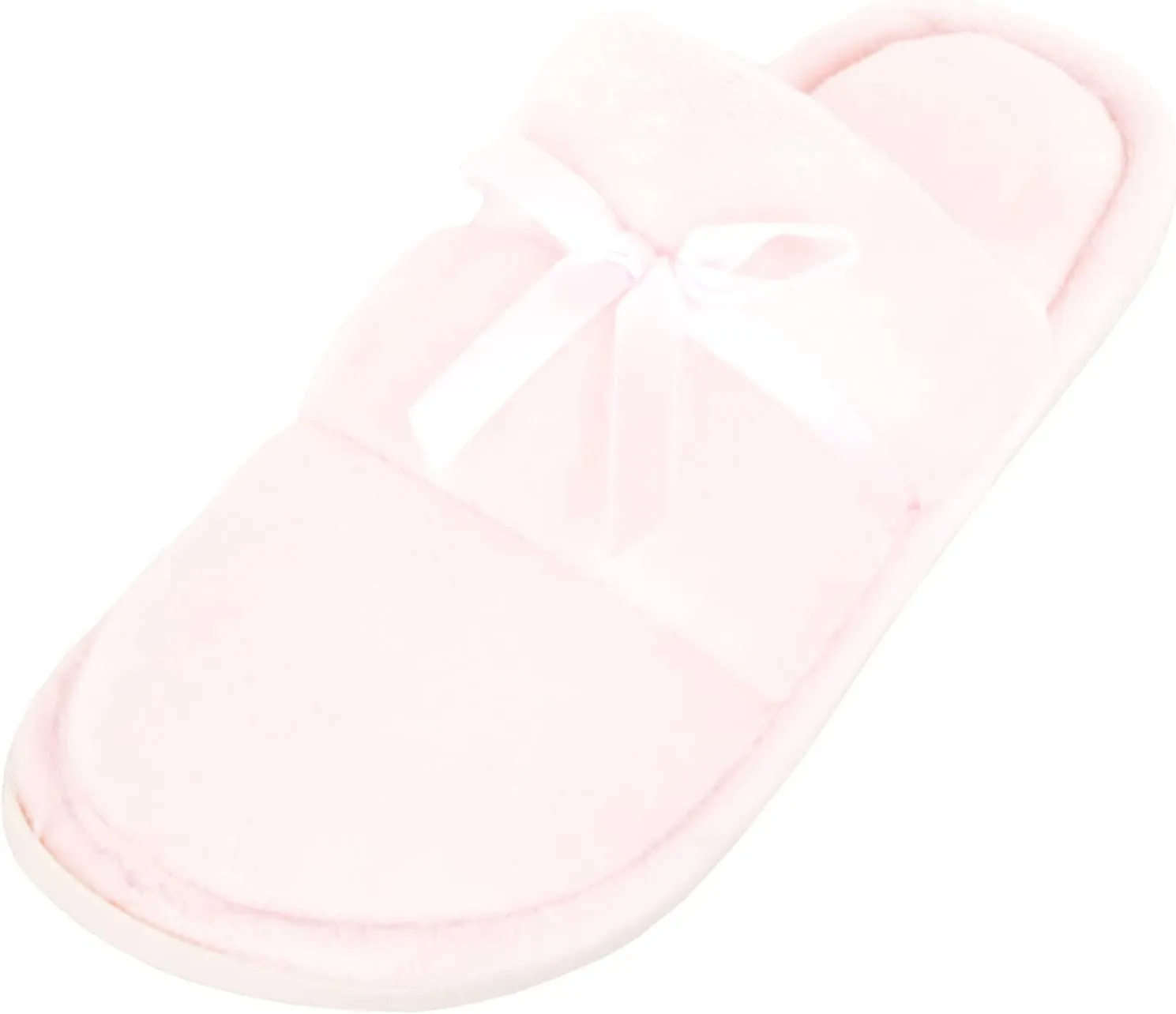 ABSOLUTE FOOTWEAR Womens Easy Slip On Winter Mule Slipper with Cushioned Insock and Bow Design