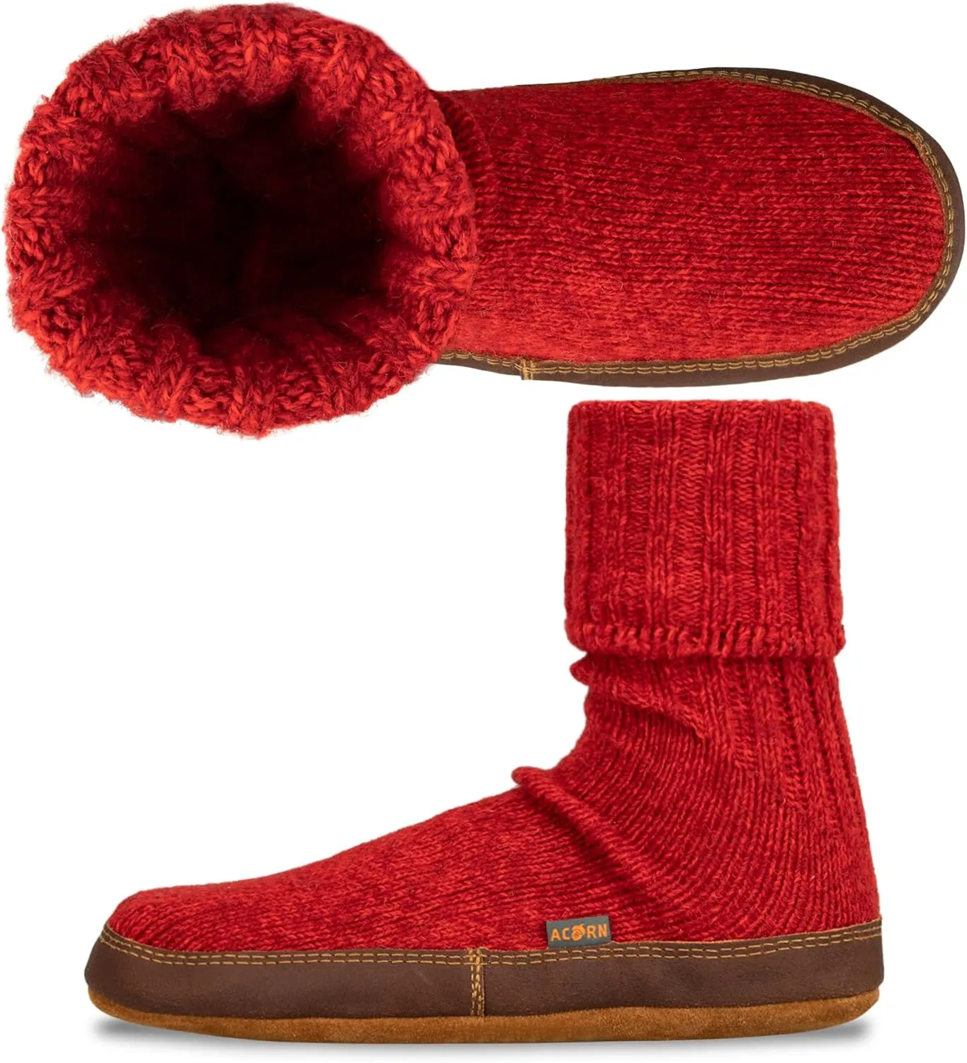 Acorn Mens and Womens Original Slipper Socks - Cloud Cushion, Ragg Wool, Moisture-Wicking, Suede Sole