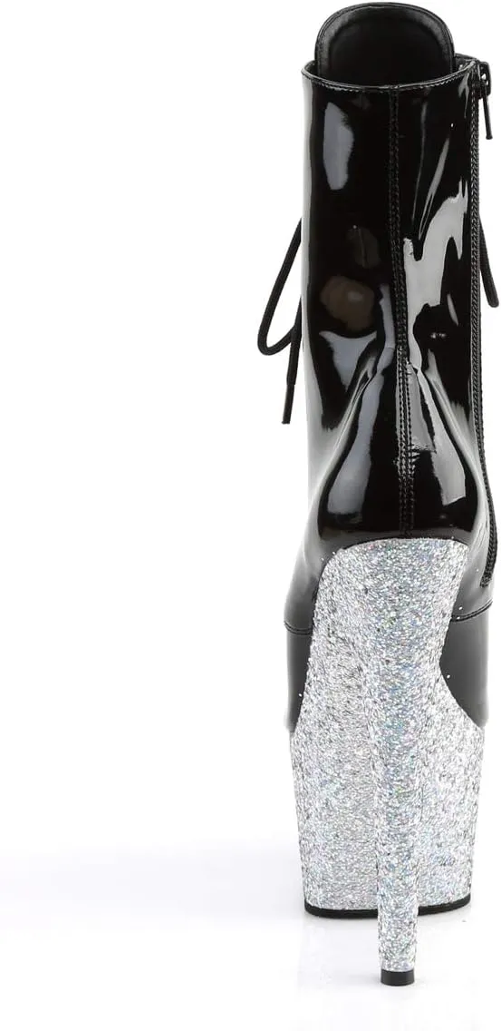ADORE-1020LG - 7" Heel Ankle Boot with Iridescent Glittered Platform
