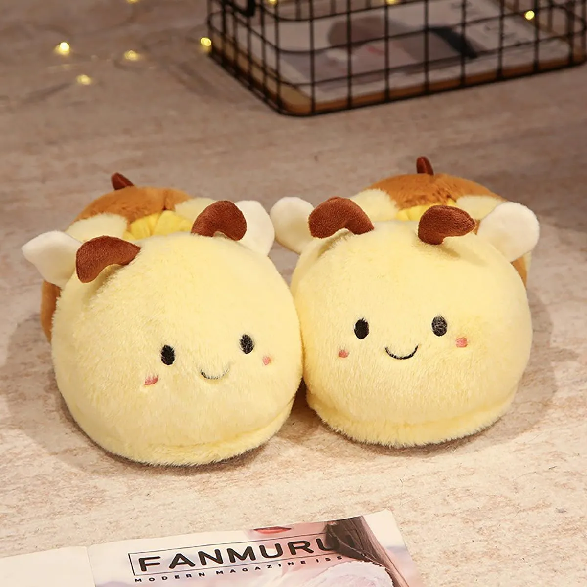 Adult warm hippo slippers, tiger, dinosaur, elephant, bee cotton slippers, animal slipper