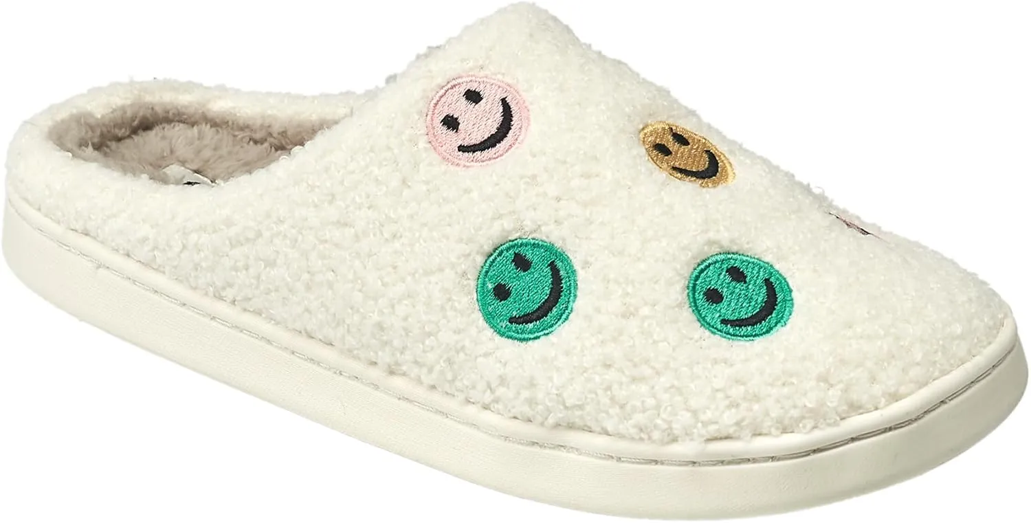 AEROPOSTALE Women's Slippers - Fuzzy Cushioned Comfort Slip-On House Shoes Clog Slipper, Indoor Outdoor Slippers - Printed Design- Slippers for Women