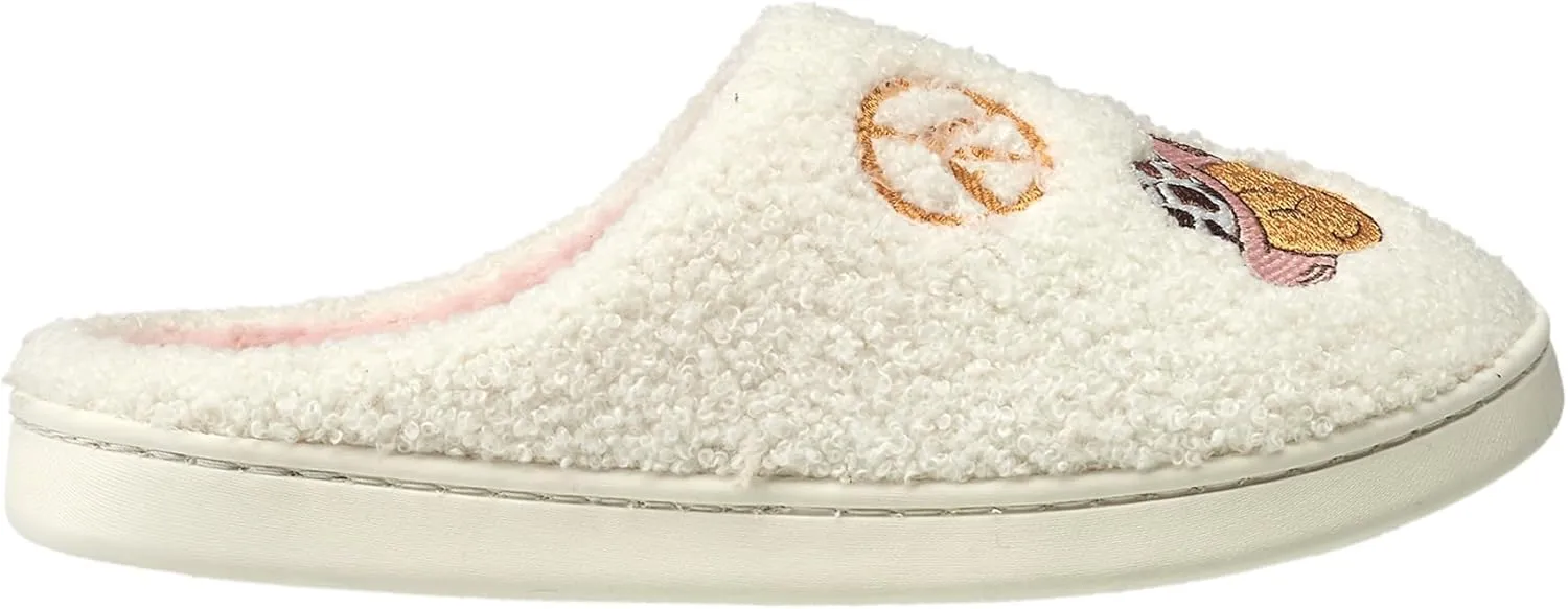 AEROPOSTALE Women's Slippers - Fuzzy Cushioned Comfort Slip-On House Shoes Clog Slipper, Indoor Outdoor Slippers - Printed Design- Slippers for Women