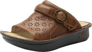 Alegria Womens Klover - Leather Adjustable Slide - Timeless Comfort, Arch Support and Stylish Women's Shoe for Easy Step In - Slip-Resistant - Nursing and Healthcare Professionals