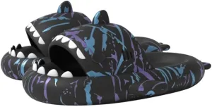 allgala Shark Slides for Women Men and Big Kids Novelty Soft Slippers Open Toe Shark Sandals Cushioned Slides Beach Pool Shower Cruise Slippers with Comfy Cushioned Thick Sole