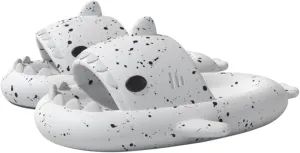 allgala Shark Slides for Women Men and Big Kids Novelty Soft Slippers Open Toe Shark Sandals Cushioned Slides Beach Pool Shower Cruise Slippers with Comfy Cushioned Thick Sole