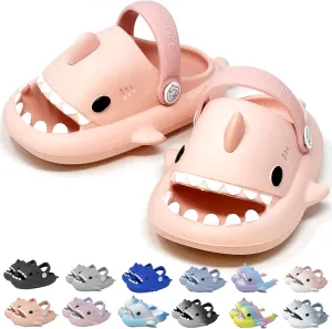 allgala Shark Slides Slippers with Backtrap Non-Slip Novelty Open Toe Sandals for Boys Girl Indoor & Outdoor Comfy Cushioned Thick Sole Cute Cartoon Shower Cloud Slippers Beach Pool Shoes