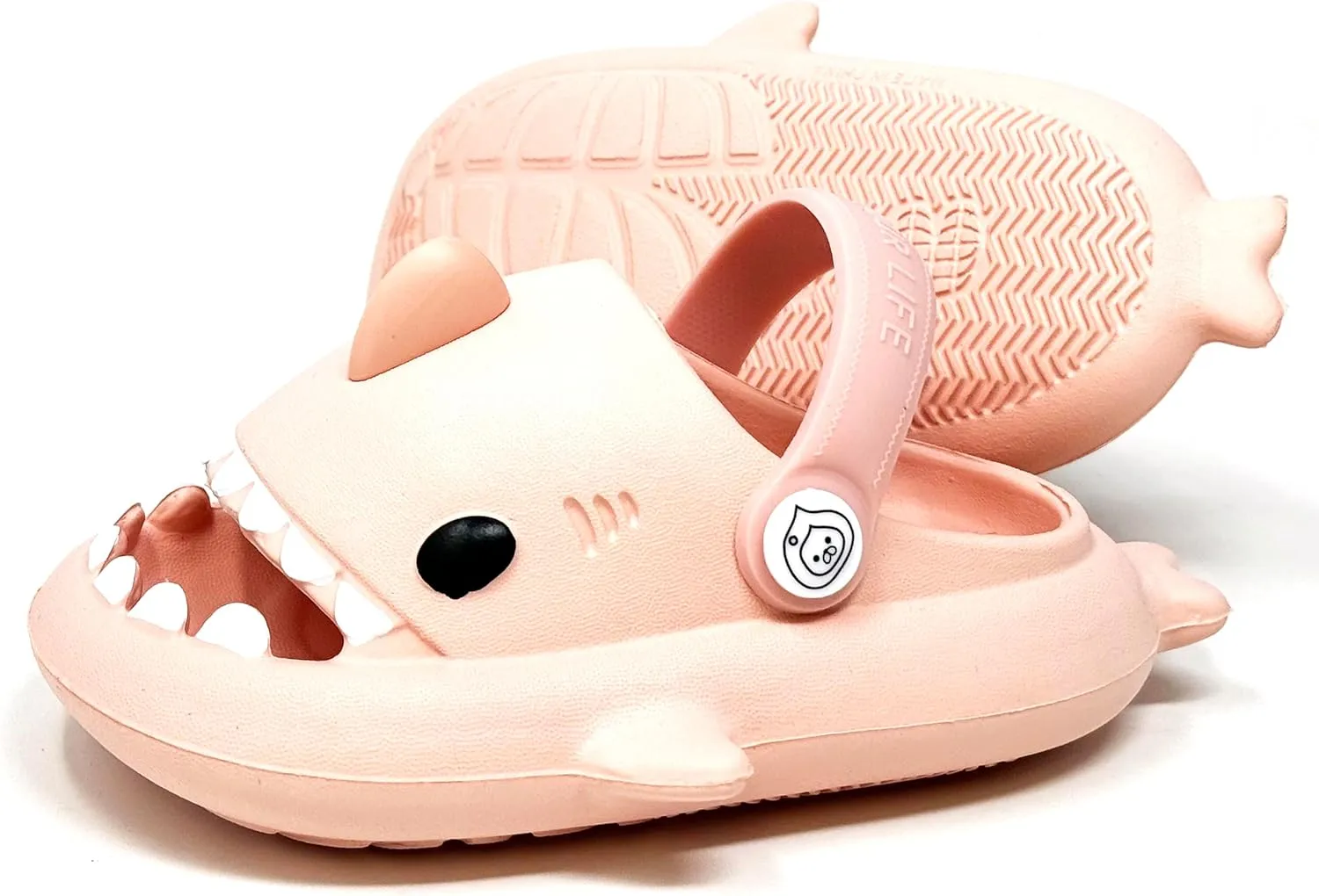 allgala Shark Slides Slippers with Backtrap Non-Slip Novelty Open Toe Sandals for Boys Girl Indoor & Outdoor Comfy Cushioned Thick Sole Cute Cartoon Shower Cloud Slippers Beach Pool Shoes