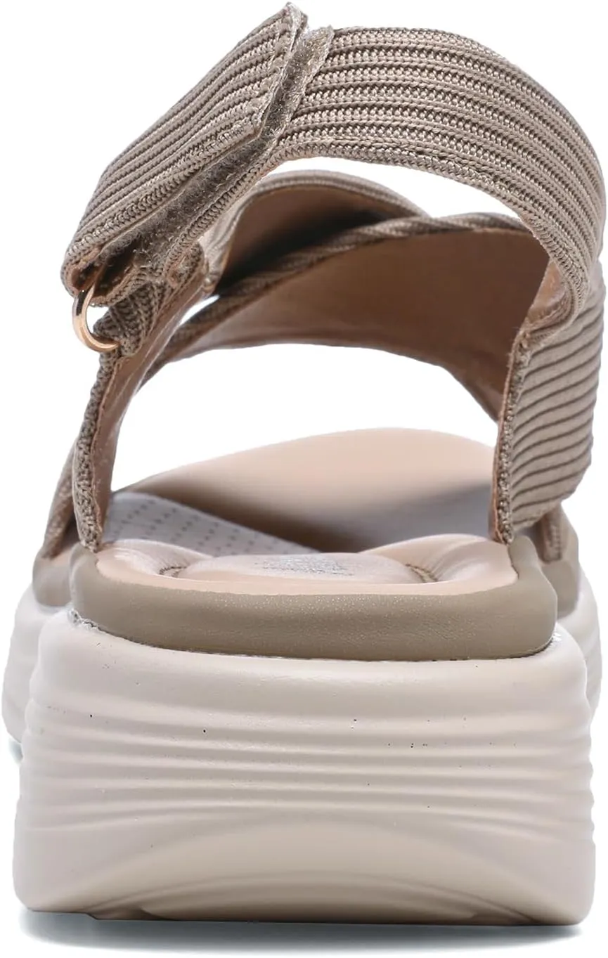 Altxic Women's Open Toe Crisscross Woven Comfy Casual Adjustable Buckle Strap Slingback Casual Walking Sport Sandals