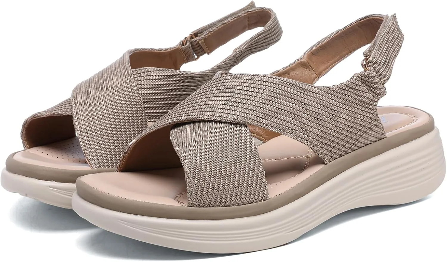 Altxic Women's Open Toe Crisscross Woven Comfy Casual Adjustable Buckle Strap Slingback Casual Walking Sport Sandals