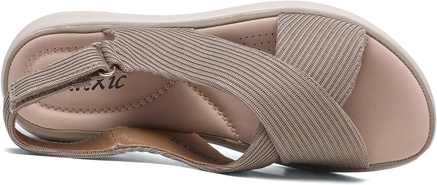 Altxic Women's Open Toe Crisscross Woven Comfy Casual Adjustable Buckle Strap Slingback Casual Walking Sport Sandals