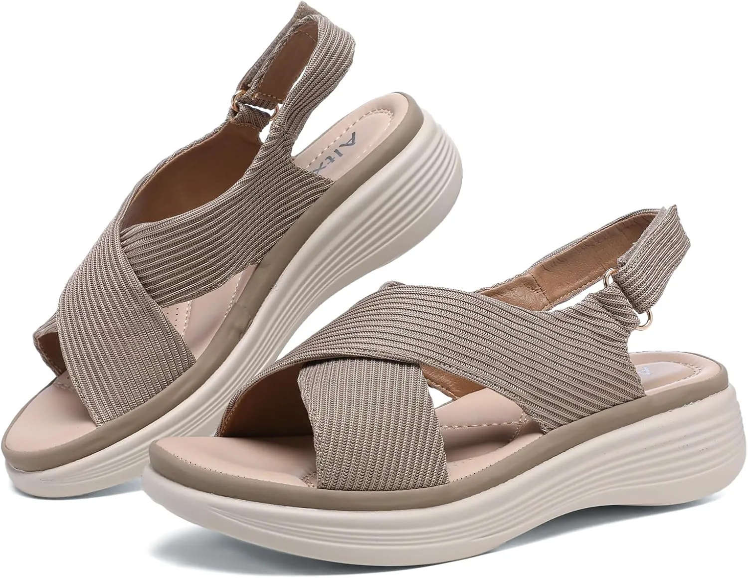 Altxic Women's Open Toe Crisscross Woven Comfy Casual Adjustable Buckle Strap Slingback Casual Walking Sport Sandals