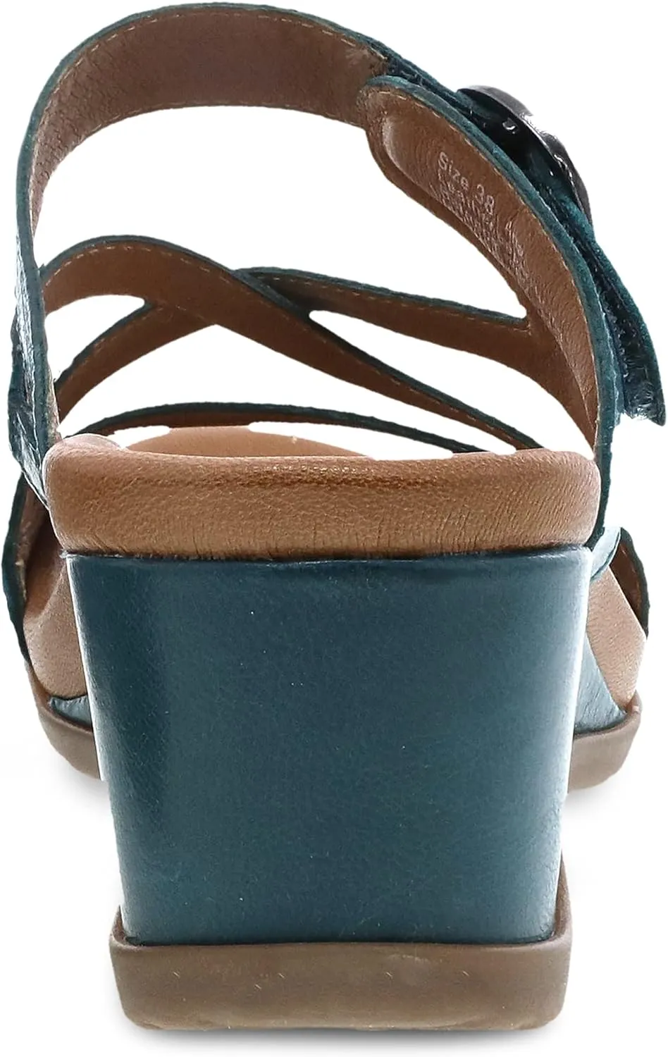 Ana Wedge Sandal for Women – Cushioned, Contoured Footbed for All-Day Comfort and Support – Adjustable Hook & Loop Strap with Buckle Detail – Lightweight Rubber Outsole