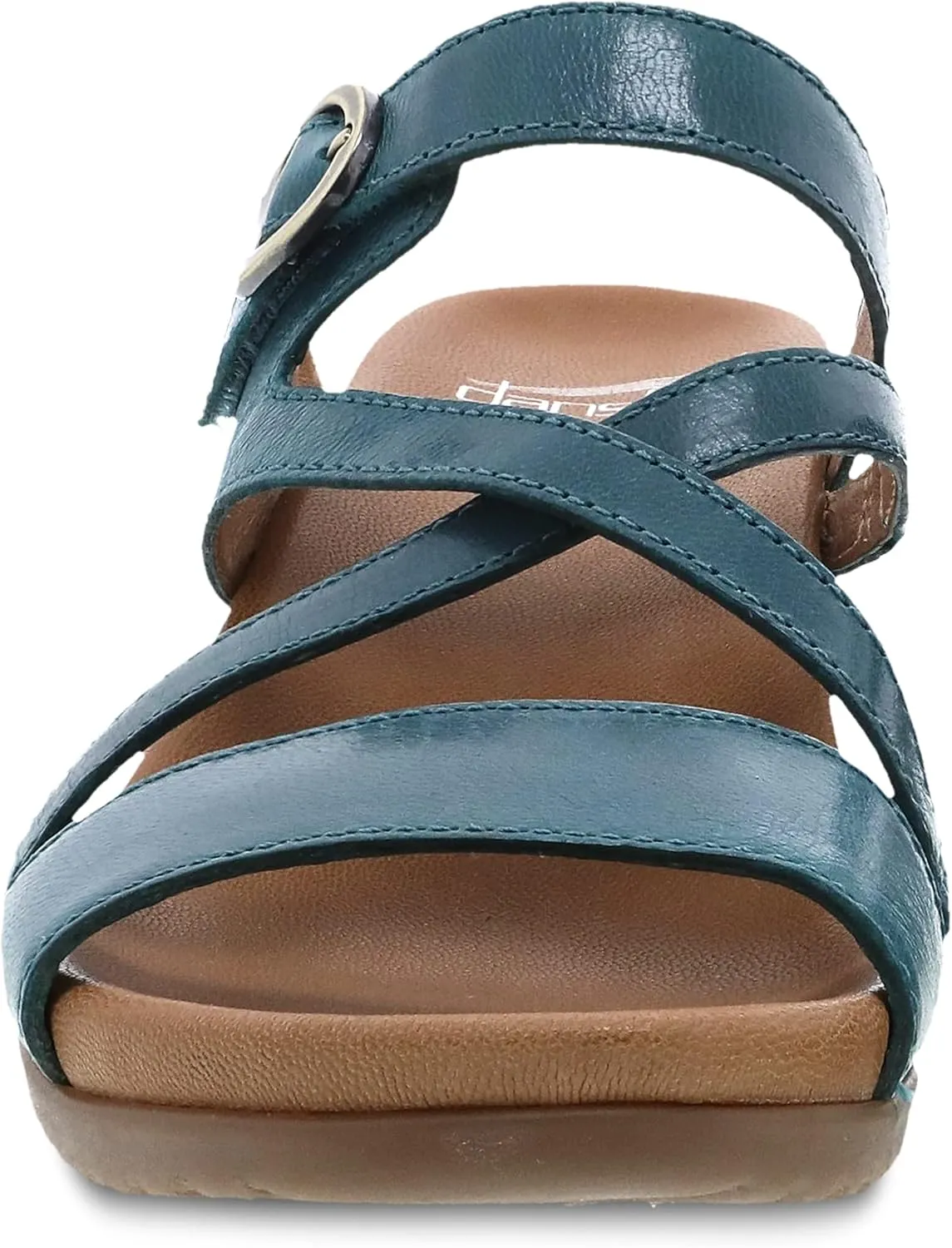 Ana Wedge Sandal for Women – Cushioned, Contoured Footbed for All-Day Comfort and Support – Adjustable Hook & Loop Strap with Buckle Detail – Lightweight Rubber Outsole