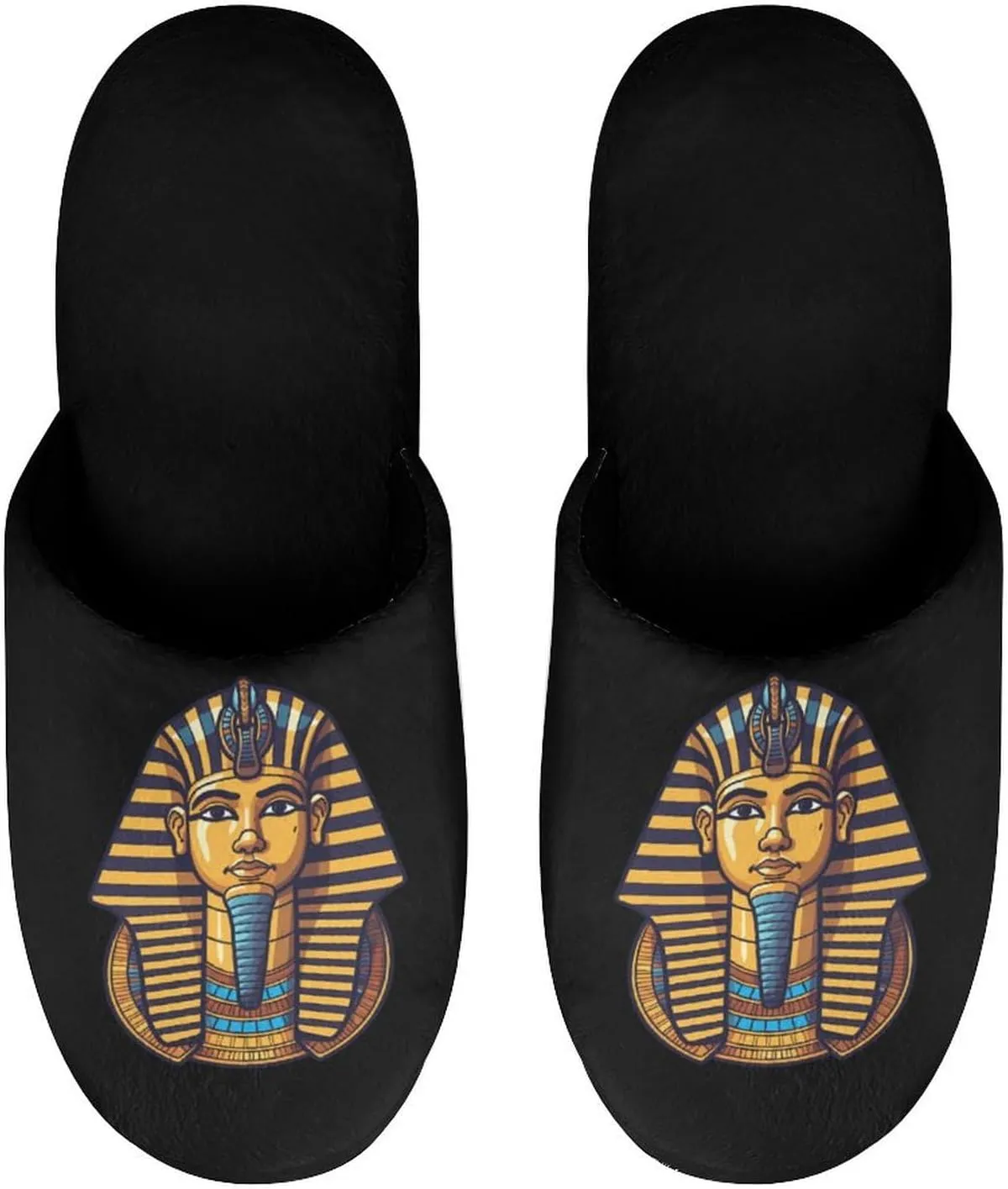 Ancient Egyptian Pharaoh King Egyptian House Slippers for Men Warm Plush Slip On Slipper for Indoor Outdoor