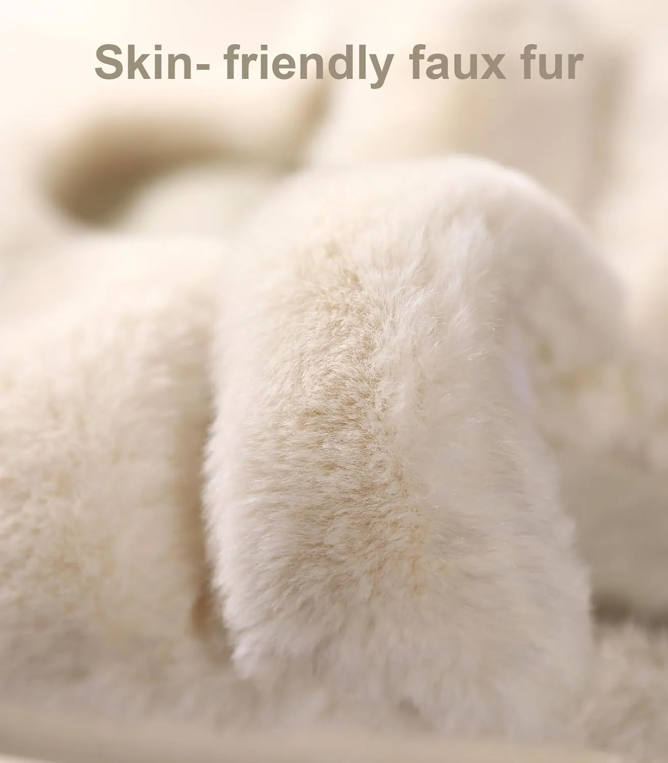 Ankis Fuzzy Slippers for Women - Ultra-Soft Skin-friendly Dual-Strap Furry Slippers | EVA Cushioned Non-Slip Sole | Cozy Memory Foam Women House Slippers | Indoor and Outdoor Cloud Slippers