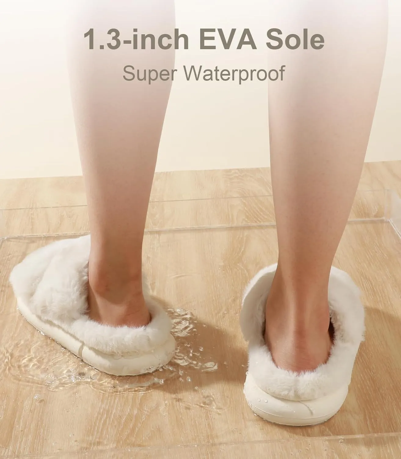 Ankis Fuzzy Slippers for Women - Ultra-Soft Skin-friendly Dual-Strap Furry Slippers | EVA Cushioned Non-Slip Sole | Cozy Memory Foam Women House Slippers | Indoor and Outdoor Cloud Slippers
