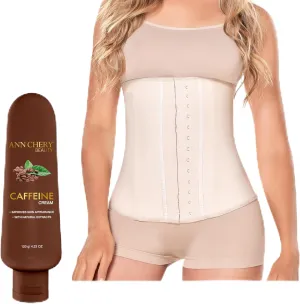 Ann Chery 2025 Latex Waist Cincher | 2 Hook Waist Trainer   120g Caffeine Body Cream for Shaping, Support, and Daily Use