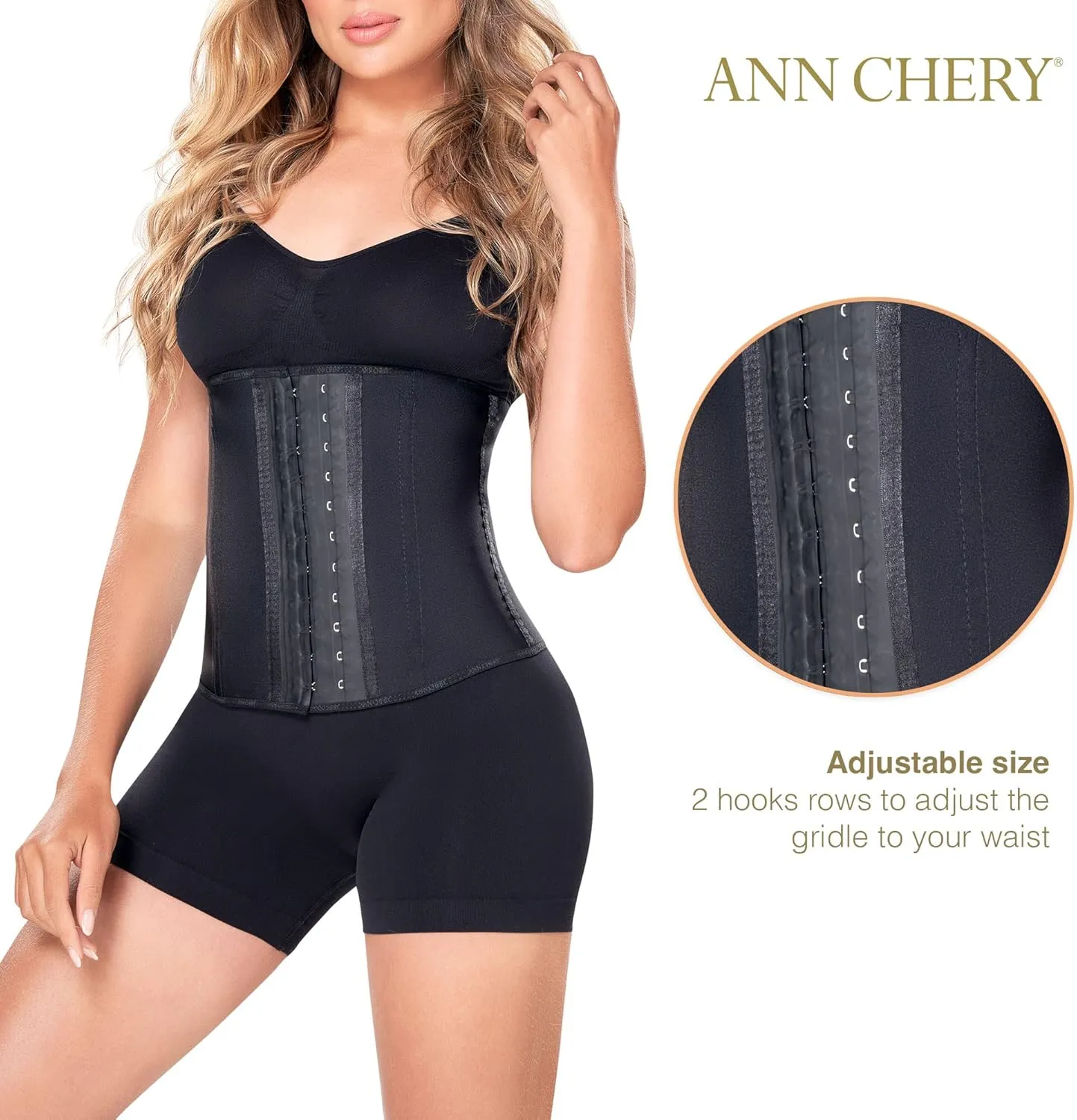 Ann Chery Corset Waist Trainer for Women’s Weight Loss - Colombian Waist Cincher - 2 Hook Latex Body Shaper - Edition 2026