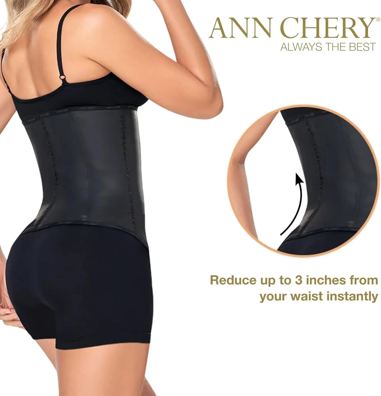 Ann Chery Corset Waist Trainer for Women’s Weight Loss - Colombian Waist Cincher - 2 Hook Latex Body Shaper