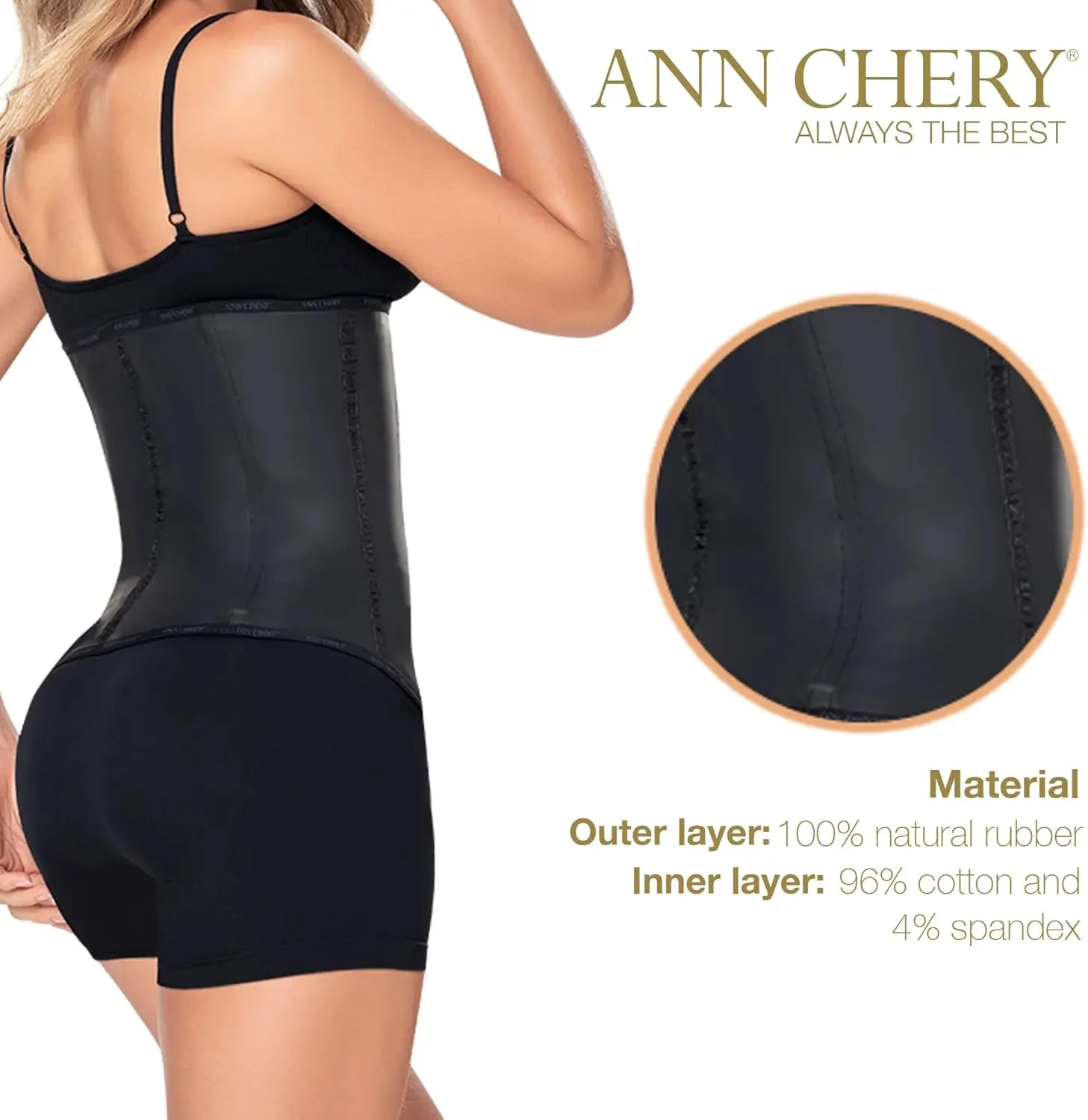 Ann Chery Corset Waist Trainer for Women’s Weight Loss - Colombian Waist Cincher - 2 Hook Latex Body Shaper
