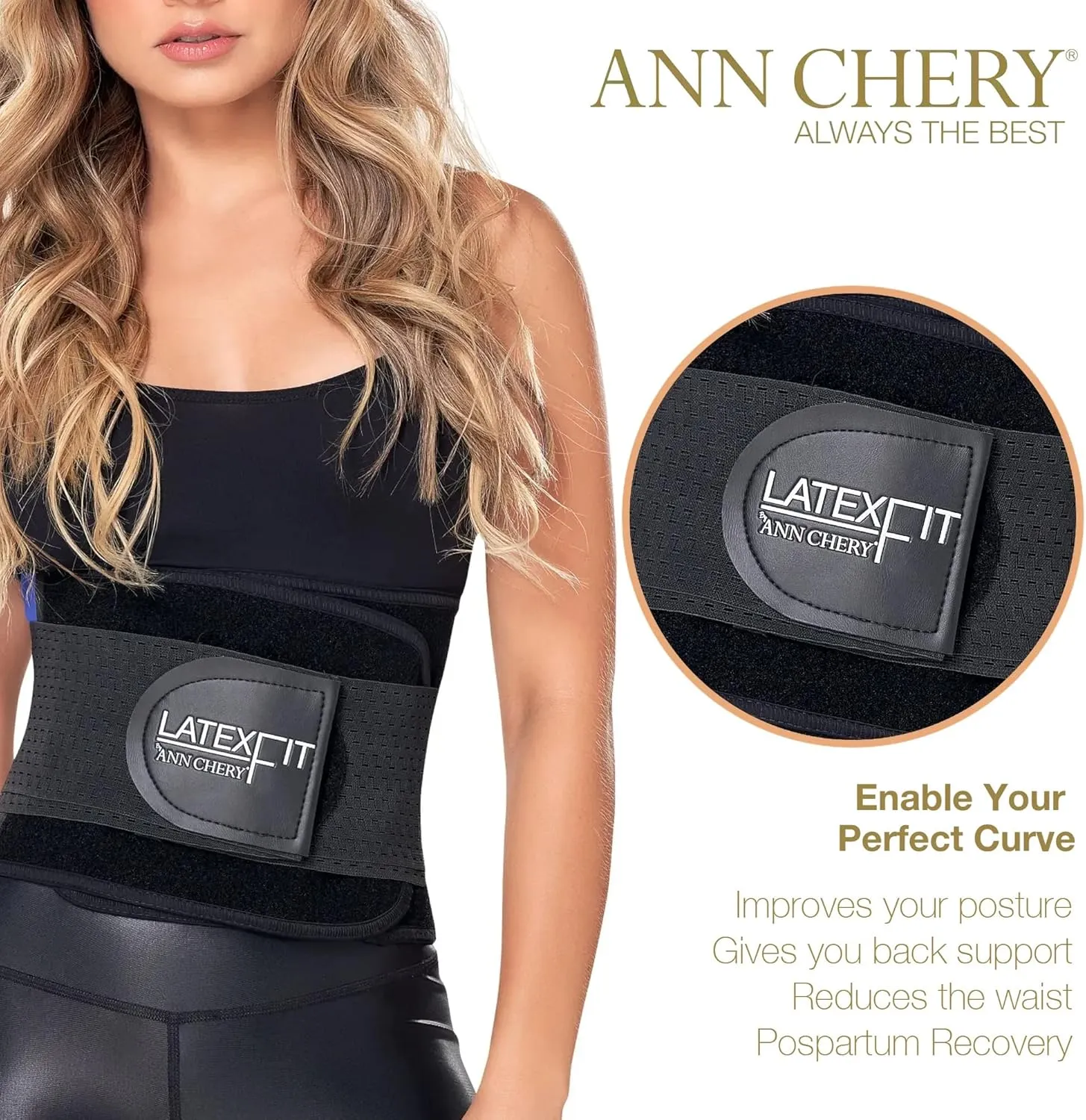 Ann Chery Corset Waist Trainer for Women’s Weight Loss - Colombian Waist Cincher - Latex Body Shaper - Included Lotion