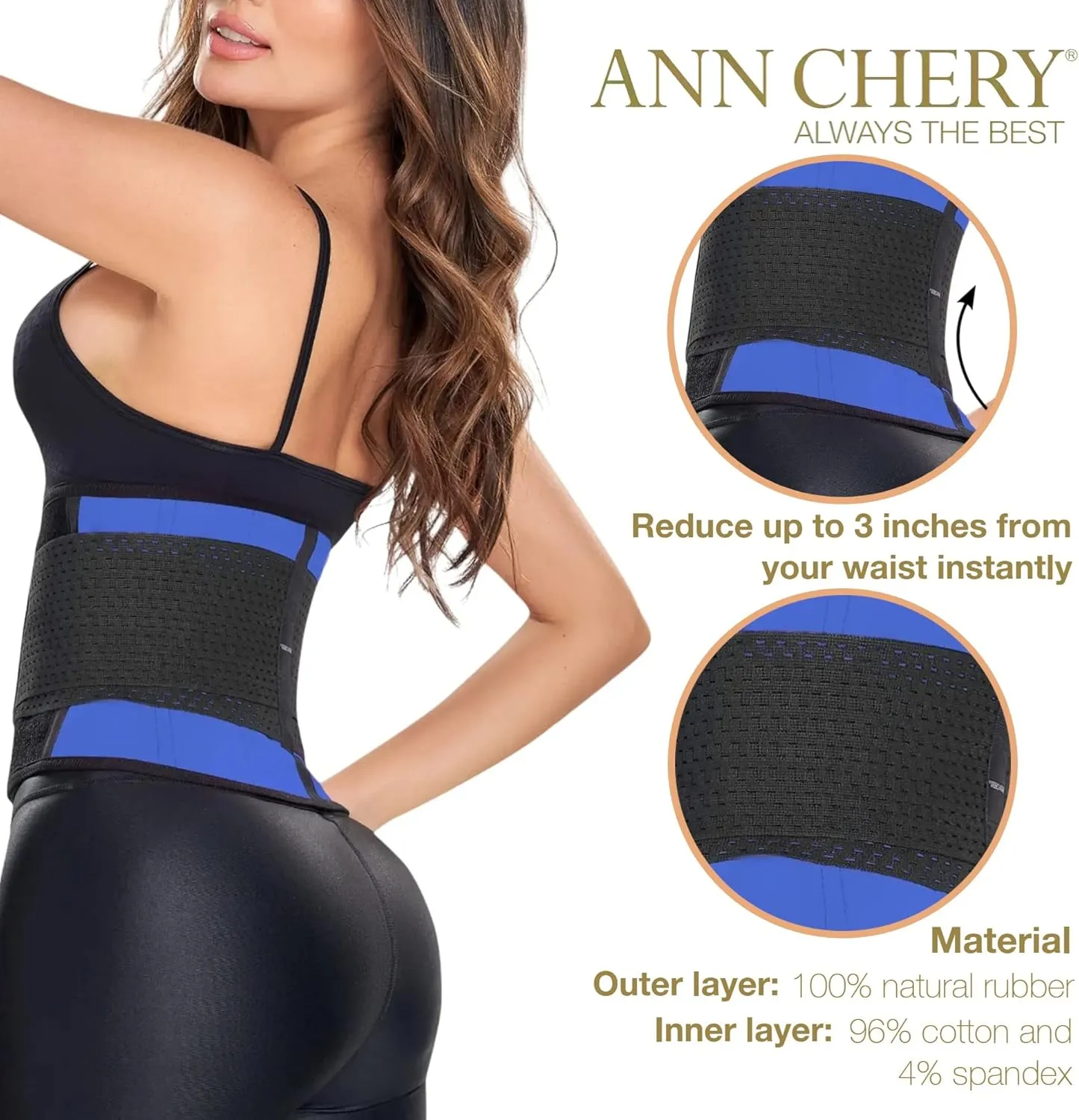 Ann Chery Corset Waist Trainer for Women’s Weight Loss - Colombian Waist Cincher - Latex Body Shaper - Included Lotion