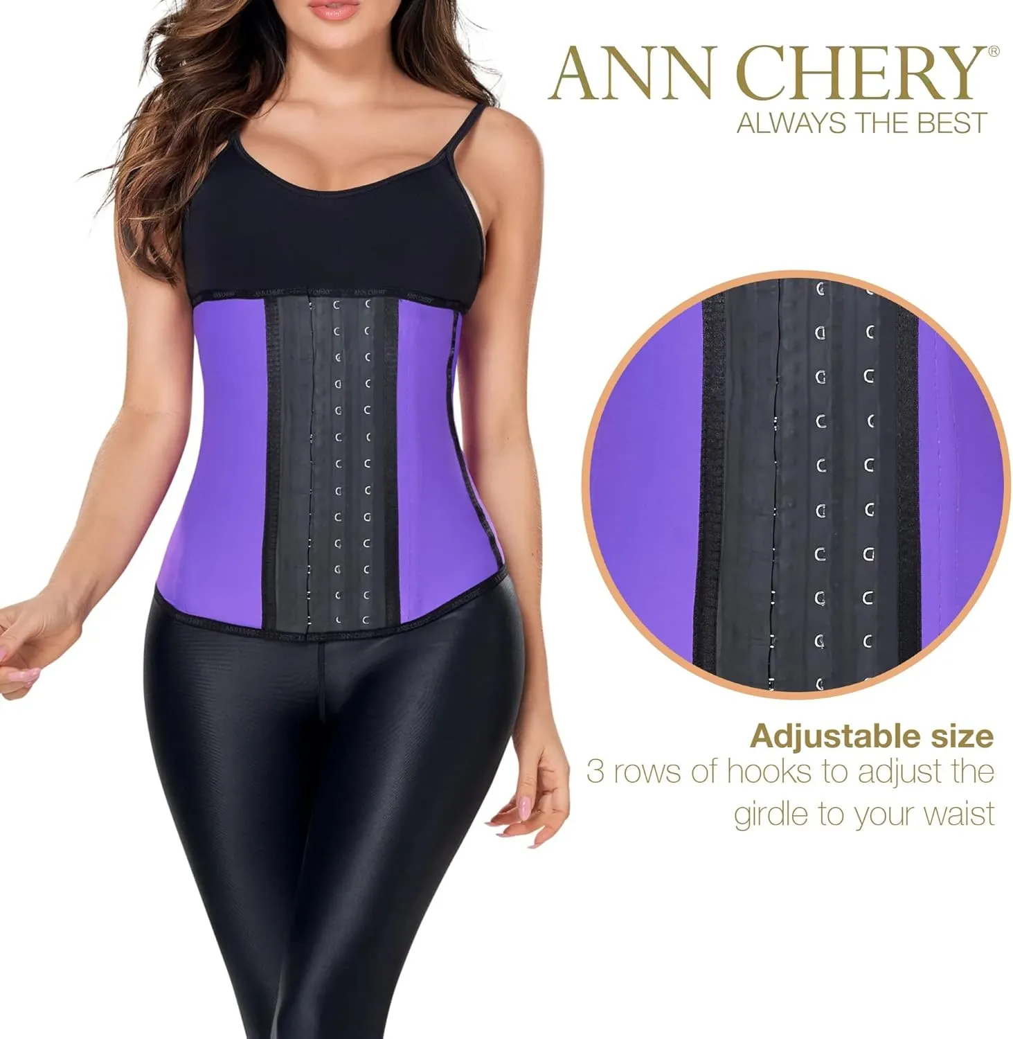 Ann Chery Corset Waist Trainer for Women’s Weight Loss - Colombian Waist Cincher - Latex Body Shaper - Included Lotion