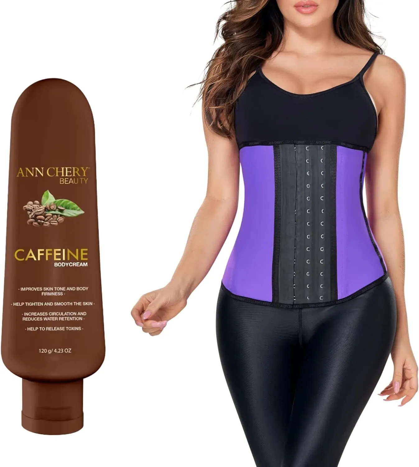 Ann Chery Corset Waist Trainer for Women’s Weight Loss - Colombian Waist Cincher - Latex Body Shaper - Included Lotion