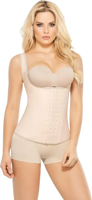 ANN CHERY Corset Waist Trainer for Women’s Weight Loss - Colombian Waist Cincher With Straps - 3 Hook Vest Body Shaper Beige