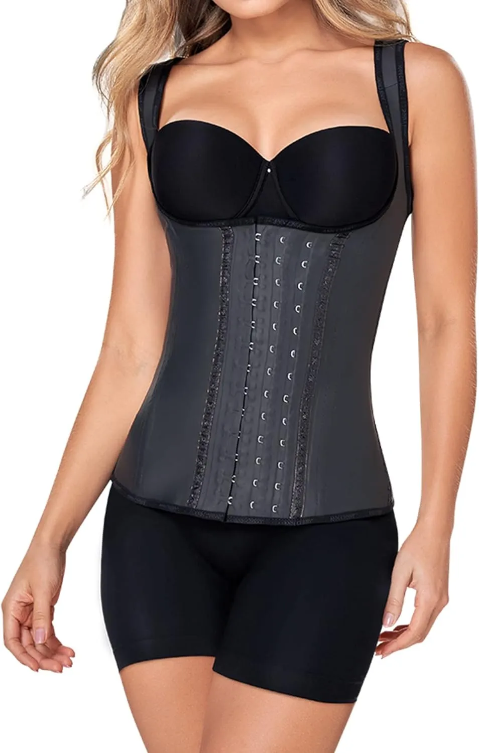 Ann Chery Corset Waist Trainer for Women’s Weight Loss - Colombian Waist Cincher With Straps - 3 Hook Vest Body Shaper