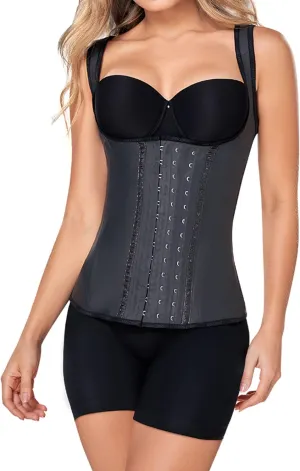 Ann Chery Corset Waist Trainer for Women’s Weight Loss - Colombian Waist Cincher With Straps - 3 Hook Vest Body Shaper