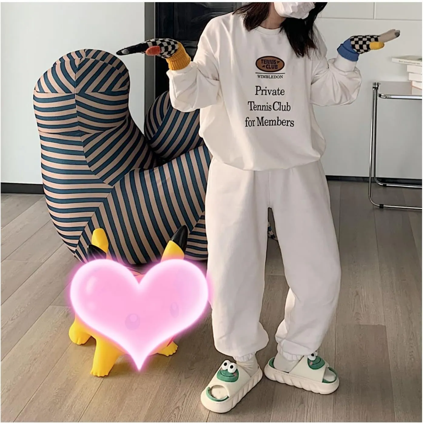 AONUOWE Summer Cloud Slipper for Wome Girl Cute Frog Slipper Kawaii House Linen Slipper for Teen Girls Dorm School Bedroom, High Platform