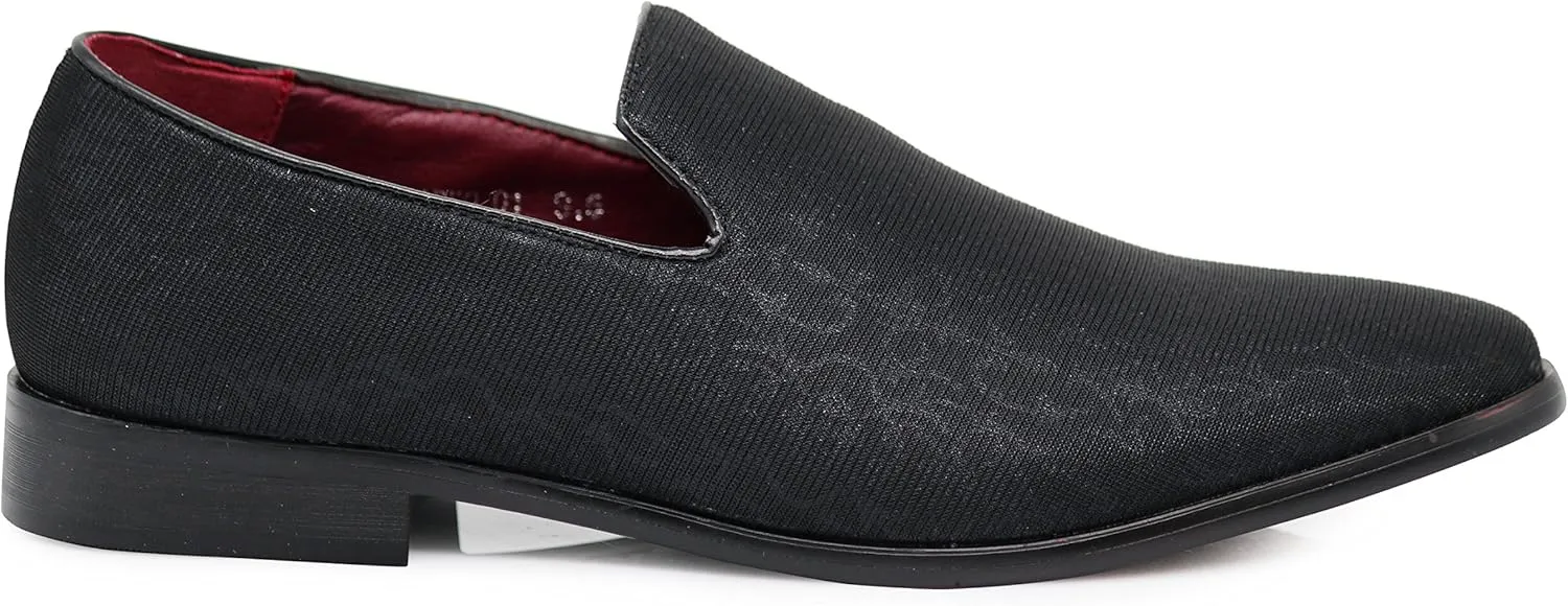 ARK1 Men's Vintage Satin Silky Floral Fashion Dress Loafer Slip On Tuxedo Formal Dress Shoes Designer