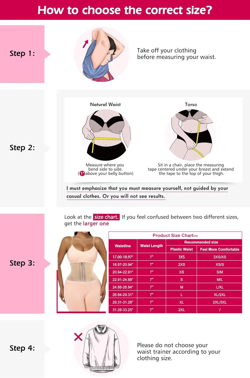 Atbuty Short Torso Waist Trainer for Women Small Tummy Control Sport Girdle Hourglass Belly shaper