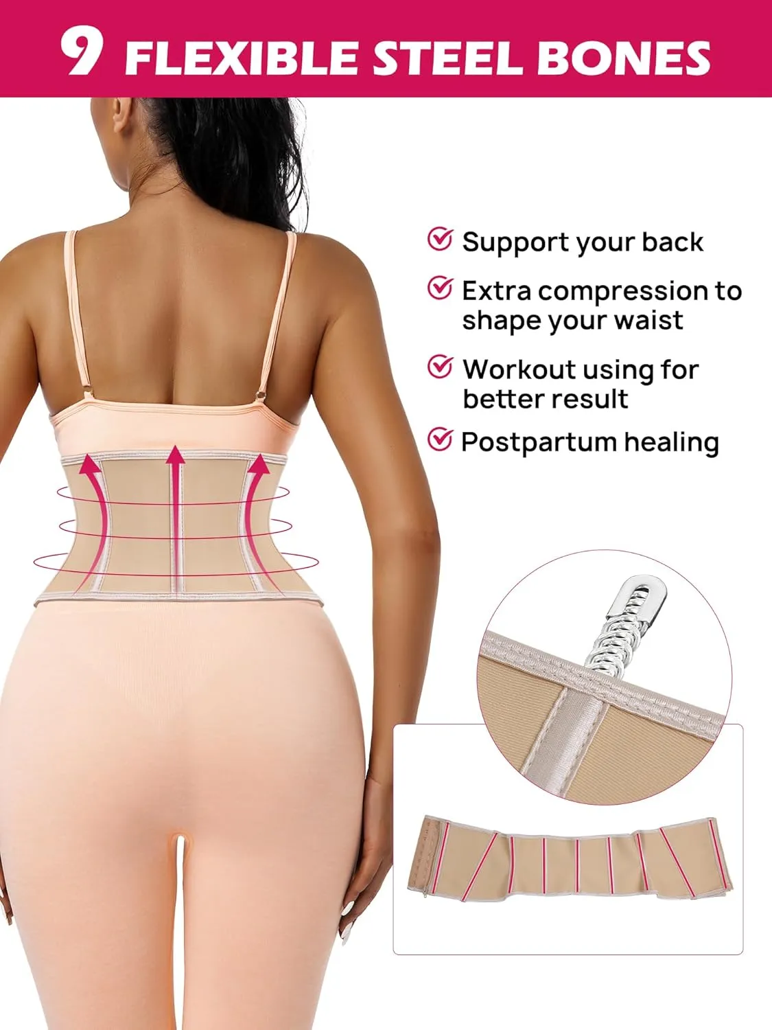 Atbuty Short Torso Waist Trainer for Women Small Tummy Control Sport Girdle Hourglass Belly shaper