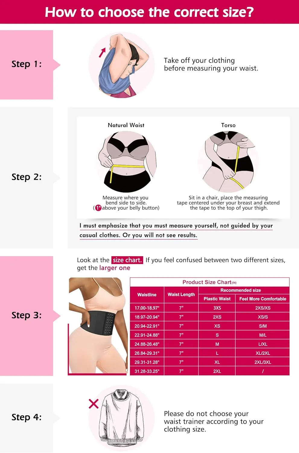 Atbuty Super Short Torso Waist Trainers Cincher Corset Tummy Shaper Slimming Latex Girdle