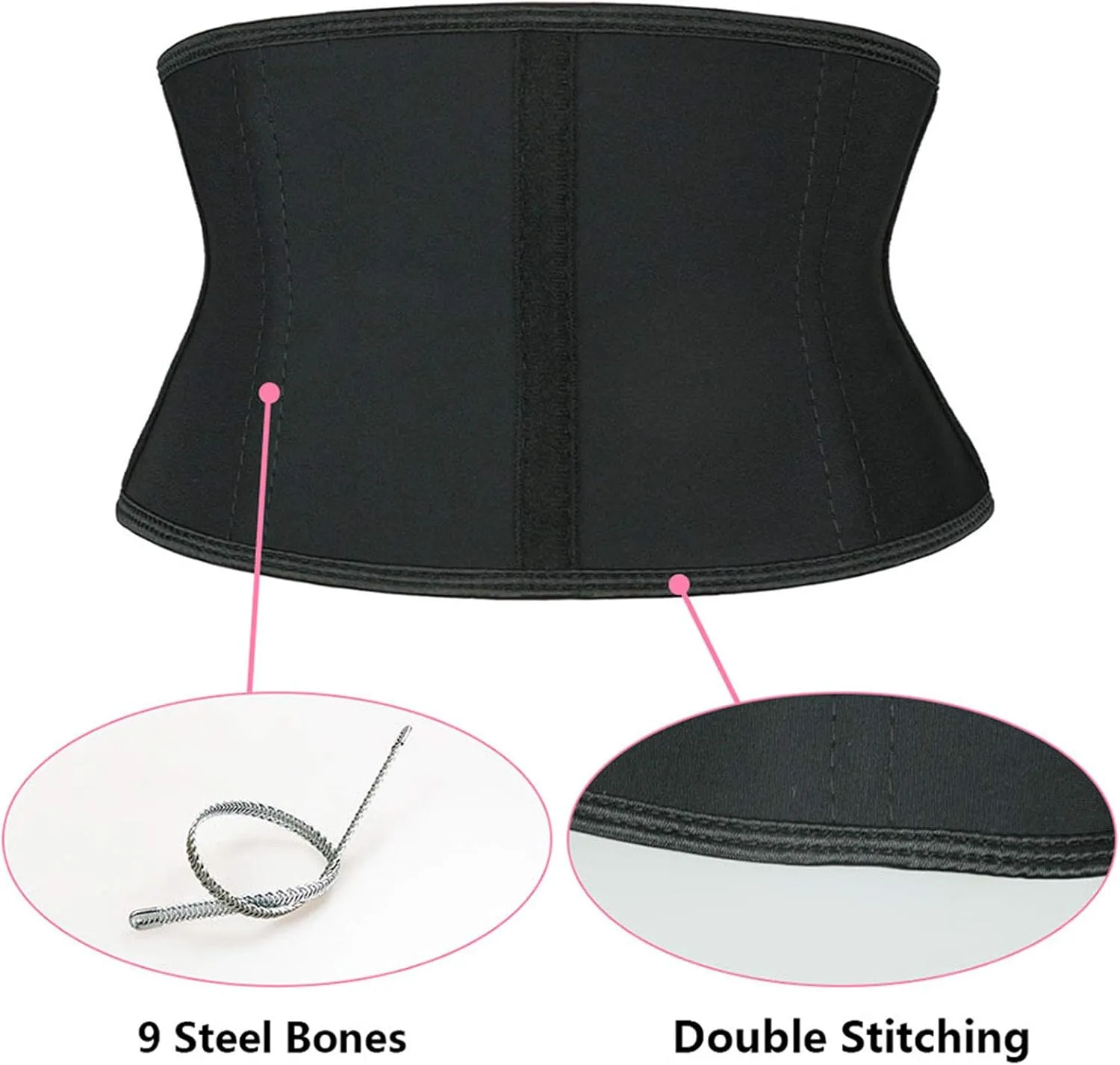 Atbuty Super Short Torso Waist Trainers Cincher Corset Tummy Shaper Slimming Latex Girdle