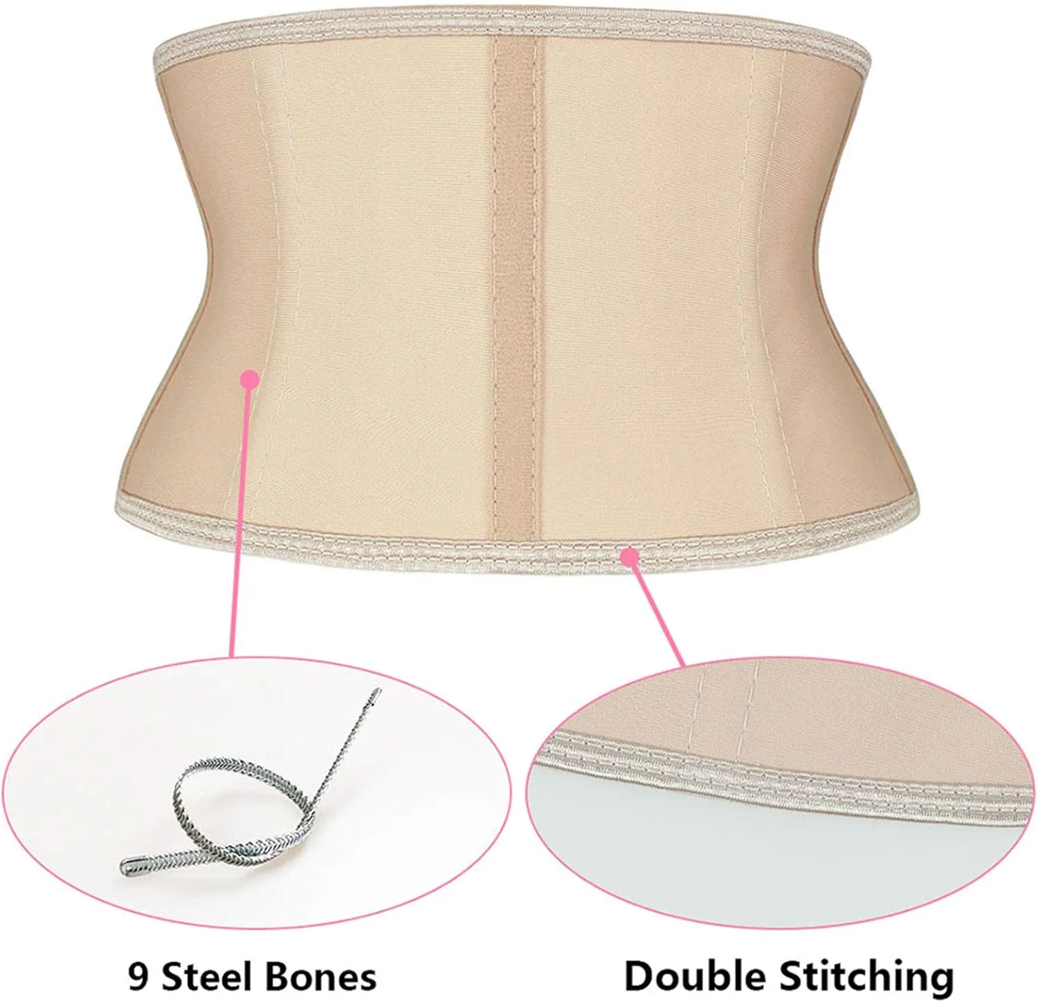 Atbuty Super Short Torso Waist Trainers Cincher Corset Tummy Shaper Slimming Latex Girdle