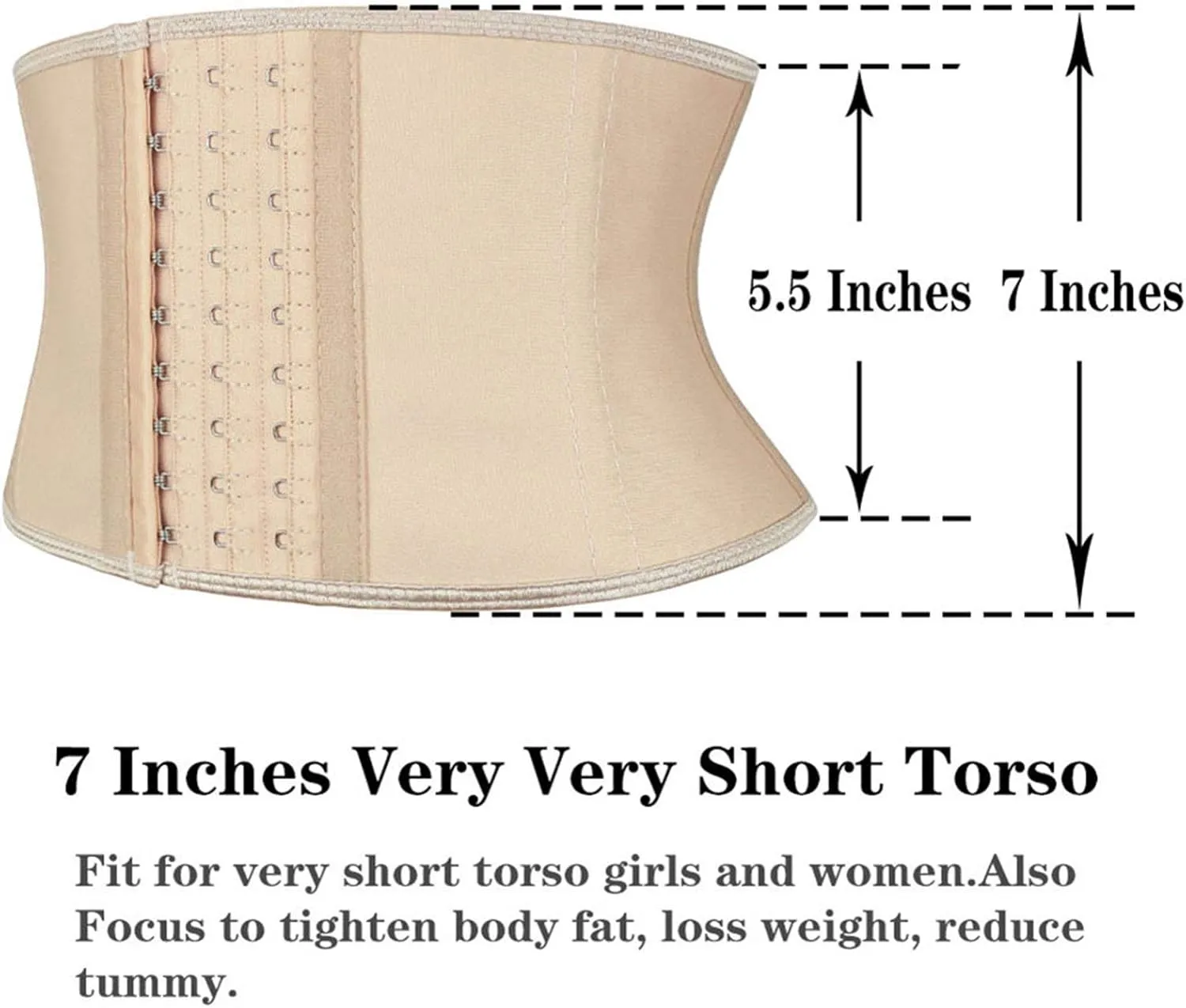 Atbuty Super Short Torso Waist Trainers Cincher Corset Tummy Shaper Slimming Latex Girdle