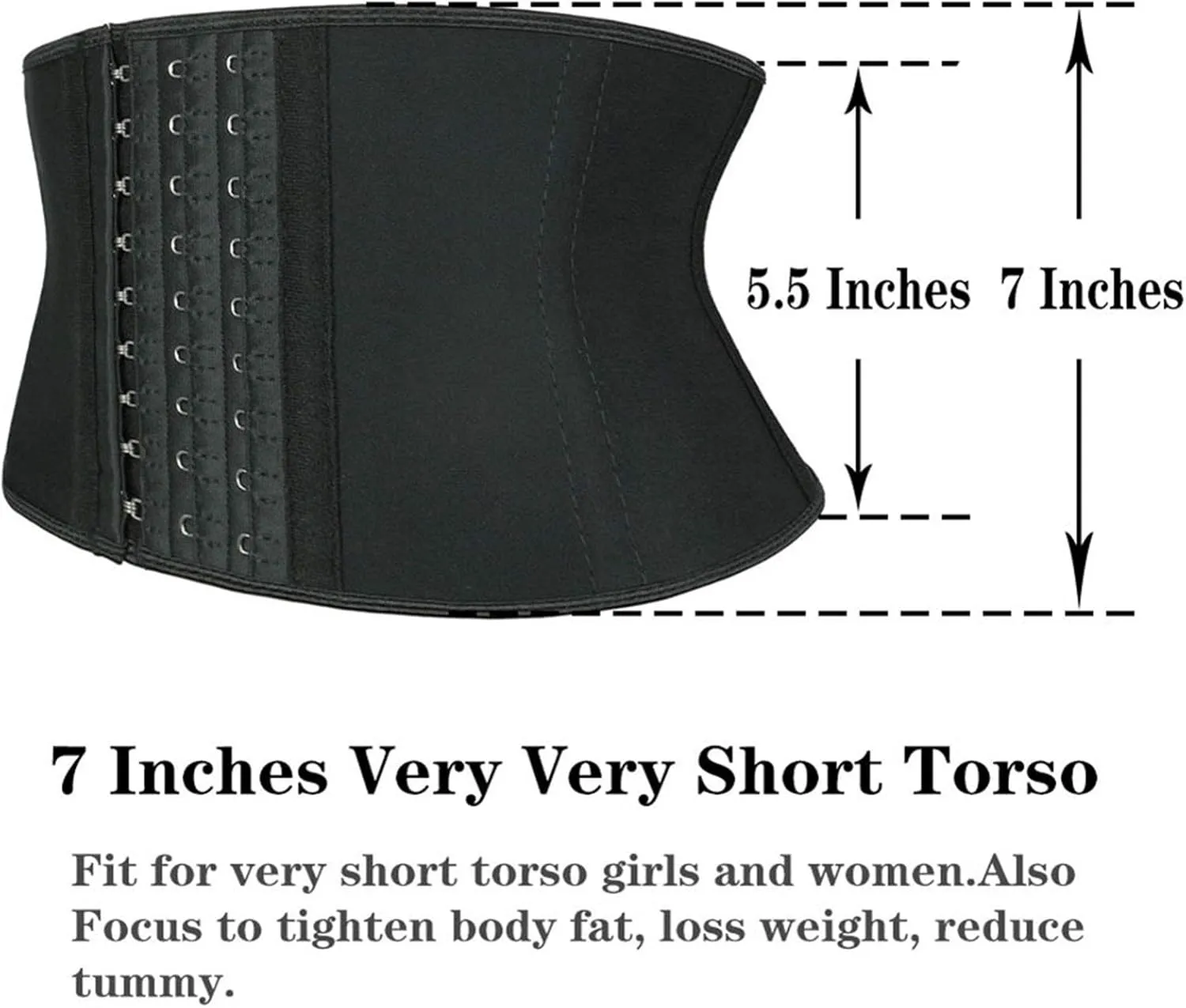 Atbuty Super Short Torso Waist Trainers Cincher Corset Tummy Shaper Slimming Latex Girdle