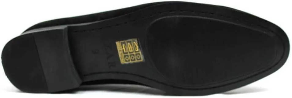 AZAR MAN New Men's Black Suede Slip on Loafers Modern Dress Shoes