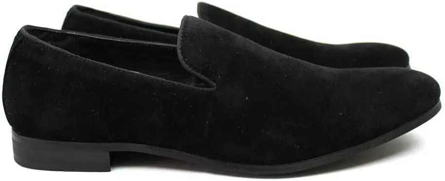 AZAR MAN New Men's Black Suede Slip on Loafers Modern Dress Shoes